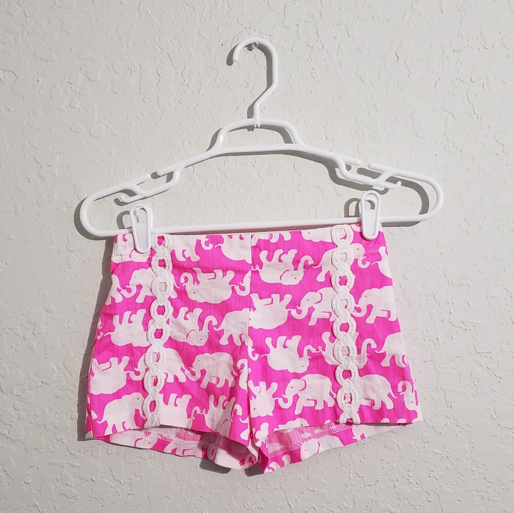 Girls Lilly Pulitzer Pink Elephant Shorts